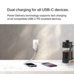 Belkin BoostCharge Dual USB-C Port Wall Charger w/PPS 60W for Apple iPhone, iPad, Samsung Galaxy, Google Pixel, Nintendo Switch 2 - Compatible w/C to Lightning & C to C Cables - White (2-Pack) - Image 4